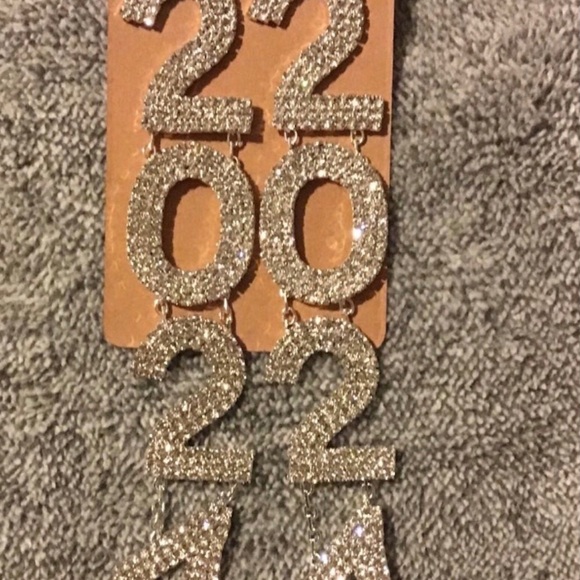 Silver Rhinestone 2024 Grad Earrings - Picture 3 of 4